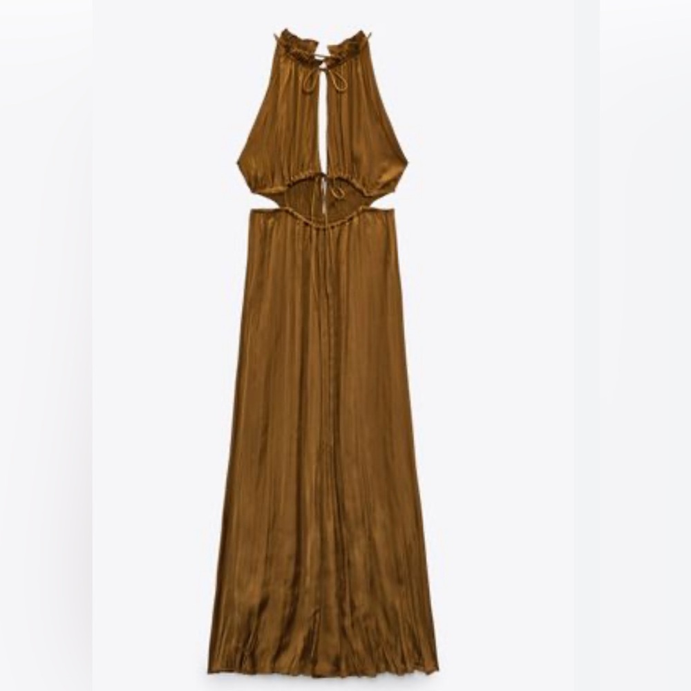 Zara satin cut out dress